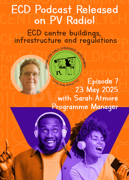 Centre for ECD (@cecd_online) on Twitter photo Our 7th weekly podcast recording with #PVradio is now live! Recorded with our resident ECD infrastructure expert, Sarah Atmore, this informative episode, deals with ECD building regulations, requirements for registration & recommendations.
Listen here: facebook.com/share/v/1BxgM4… Our 7th weekly podcast recording with #PVradio is now live! Recorded with our resident ECD infrastructure expert, Sarah Atmore, this informative episode, deals with ECD building regulations, requirements for registration & recommendations.
Listen here: facebook.com/share/v/1BxgM4…