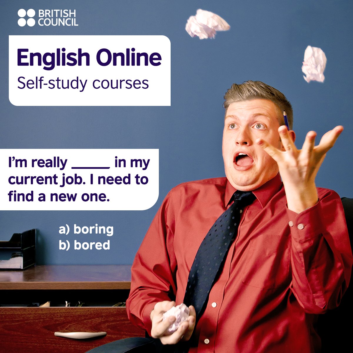 さぁ、英語クイズの時間です👩‍🏫

下記の空欄に入るのは、aまたはbどちらでしょう？🤔

'I'm really __ in my current job. I need to find a new one.'

a. boring 🥱
b. bored 😑

コメント欄に回答してみてくださいね✨  

#EnglishTeachingCentre #English #Quiz #英語 #クイズ
