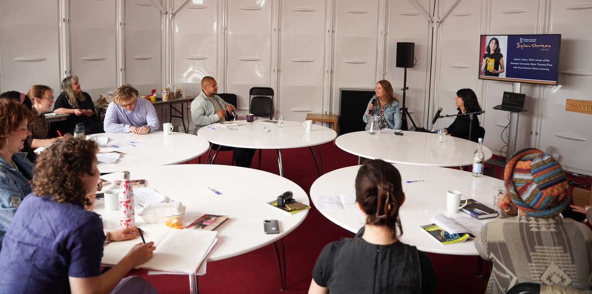 dylanthomprize (@dylanthomprize) on Twitter photo Wonderful insight delivered to the <a href="/hayfestival/">Hay Festival</a> 'writers at work' group into the workings and creative process of our 2025 winner, Yasmin Zaher. #SUDTP25 #HayFestival Wonderful insight delivered to the <a href="/hayfestival/">Hay Festival</a> 'writers at work' group into the workings and creative process of our 2025 winner, Yasmin Zaher. #SUDTP25 #HayFestival