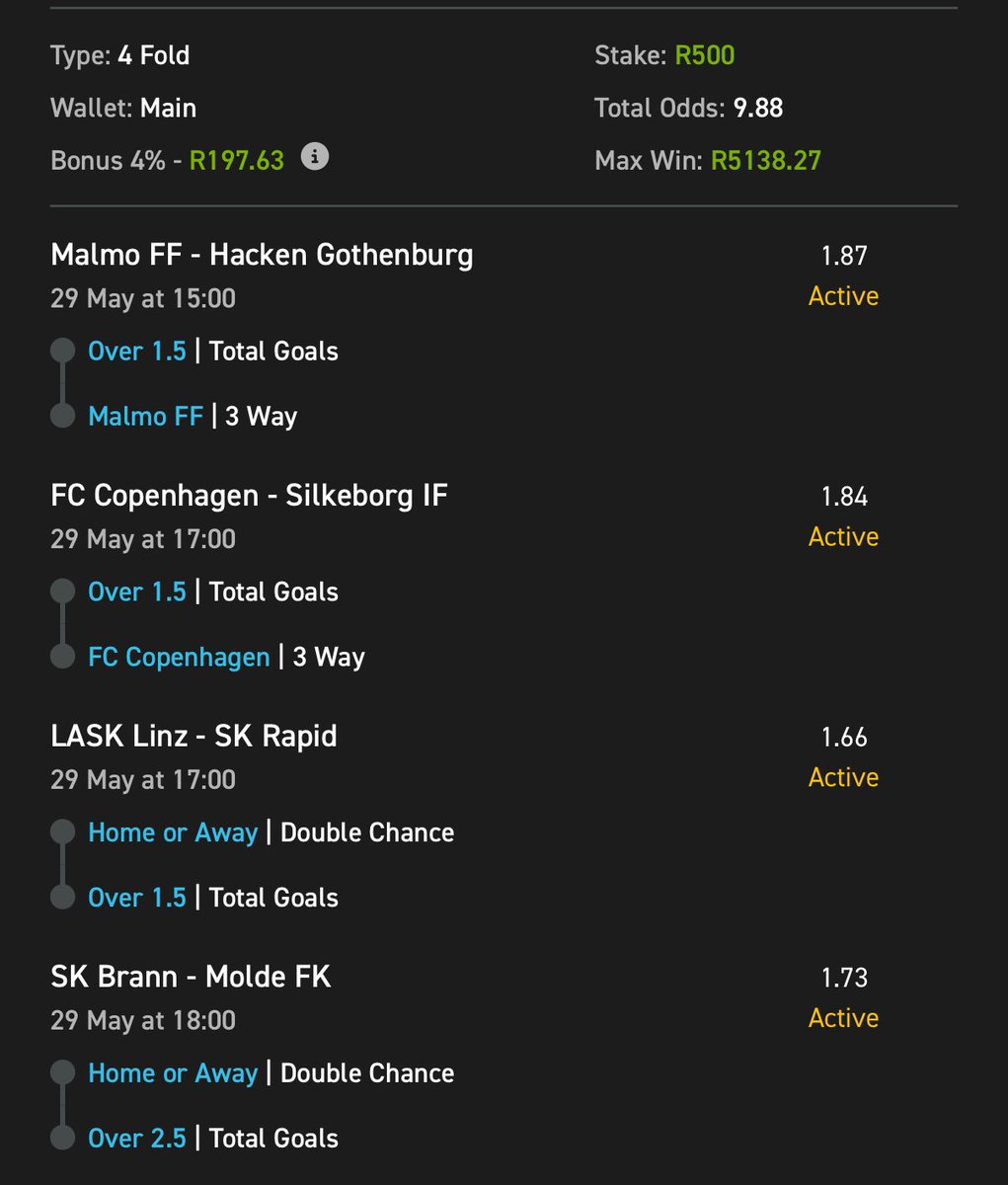 king punter Sports ๐ (@alicklu96334248) on Twitter photo 10 odds on <a href="/Easybet_SA/">Easybet South Africa</a>
๐ฐ๏ธkick off ๐๐ฝ15:00
๐ Bet slip code ๐๐ฝ245452
โ
Copy my bet slip๐ซฐ๐ฟ easybet.co.za/sports?bookedBโฆ
โ
Sign up using my promo code
๐๐ฝKING50 to get a R50 Sign up bonus + 25 bonus spins
๐Join here ๐๐ฝ ebpartners.click/o/B4xWgJ?lpage
18 + | T&CS Apply #YellowNation 10 odds on <a href="/Easybet_SA/">Easybet South Africa</a>
๐ฐ๏ธkick off ๐๐ฝ15:00
๐ Bet slip code ๐๐ฝ245452
โ
Copy my bet slip๐ซฐ๐ฟ easybet.co.za/sports?bookedBโฆ
โ
Sign up using my promo code
๐๐ฝKING50 to get a R50 Sign up bonus + 25 bonus spins
๐Join here ๐๐ฝ ebpartners.click/o/B4xWgJ?lpage
18 + | T&CS Apply #YellowNation