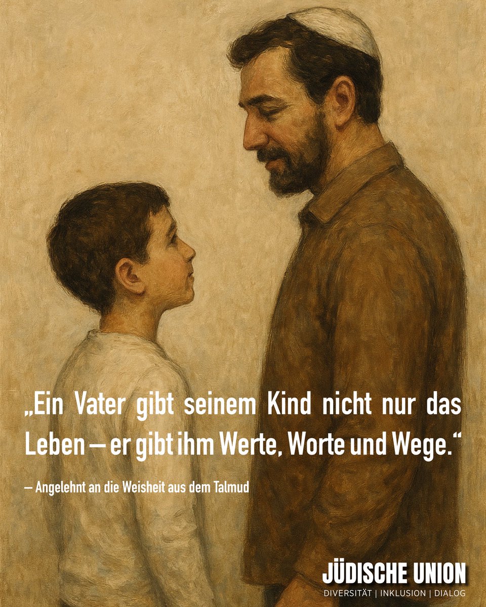 „Ein Vater gibt seinem Kind nicht nur das Leben – er gibt ihm Werte, Worte und Wege.“– Angelehnt an die Weisheit aus dem Talmud

🫶🏻 Alles Gute zum Vatertag!

<a href="/JuedischeUnion/">Jüdische Union</a>
Diversität | Inklusion | Dialog

#JLiHH #JüdischesLeben #JüdischeUnion #Vatertag #AllesGute #HamburgNord