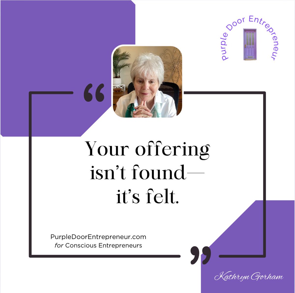 kgorham's tweet image. Your offering isn’t found—it’s felt. 💜
It lives in your energy, your presence, your frequency.
Not in a sales page, not in a funnel.

Want to build from alignment?
🌐 PurpleDoorEntrepreneur.com

#ConsciousEntrepreneurship #SpeakYourTruth #FrequencyMatters