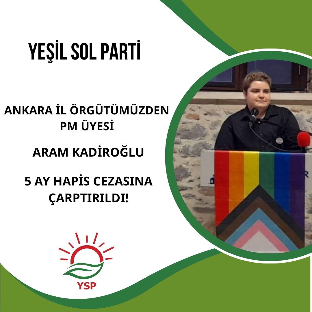 Ankara İl Örgütümüzden PM üyemiz Aram Kadiroğlu, 2021’de katledilen 4 kadın için yapılan eyleme katıldığı gerekçesiyle 5 ay hapis cezasına çarptırıldı.
Yoldaşımızın cezası üst mahkeme tarafından onanarak kesinleştirildi. Katilleri koruyan yargıya karşı yoldaşımızın yanındayız!🌻
