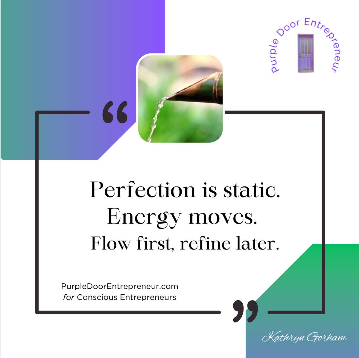 kgorham's tweet image. Perfection is a pause button. Energy wants to move.
Flow first—then shape it, share it, and refine.
✨ That’s how soul-led offerings are born.
→ Feel the shift at: PurpleDoorEntrepreneur.com
#ConsciousEntrepreneurship