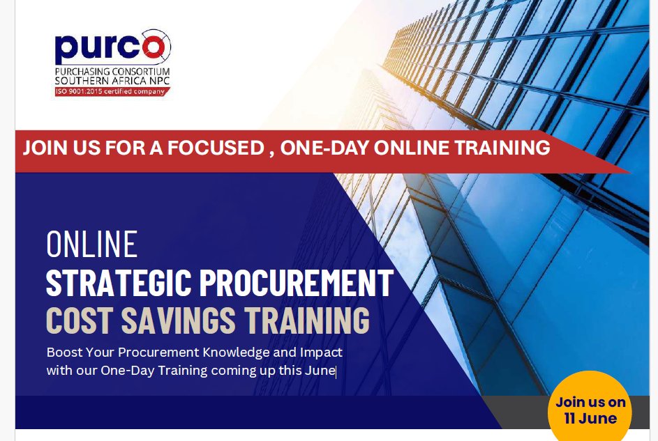 ⏰ Just 13 Days to Go!

A quick reminder that we’re only 13 days away from our Strategic Procurement Training. Don’t miss the opportunity to gain valuable insights and enhance your efficiency, from anywhere!

Register today to secure your spot: 👇 

purcosa.co.za/civicrm/event/…