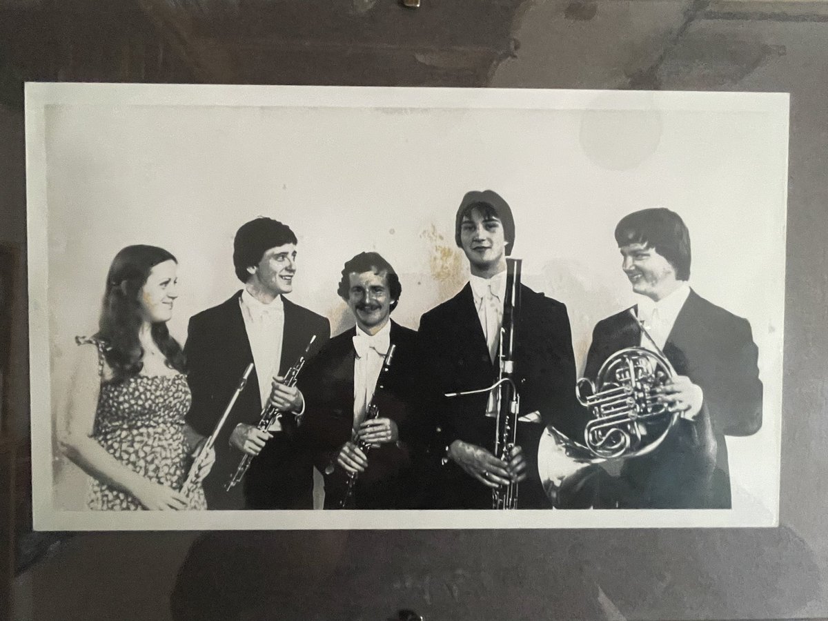 GeoffColmer's tweet image. A wonderful day yesterday - the Darius Wind Quintet (minus 1) reunion after nearly 50 years.  All stellar professional musicians with me diversifying to become a minister!  Thank you Margaret Campbell, David Fuest, David Thomas - let’s do it again!