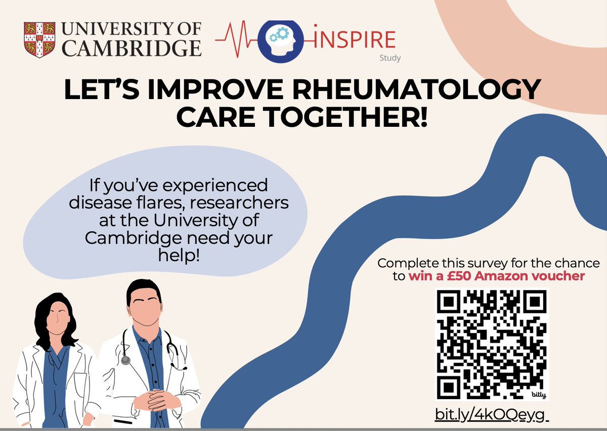 👩🏽‍🤝‍👨🏼 Researchers at the University of Cambridge are conducting groundbreaking research to better understand patient experiences of flares in autoimmune diseases. Can you help?
👉🏽 Please click on this link or scan the QR code bit.ly/4kOQeyg to take part.