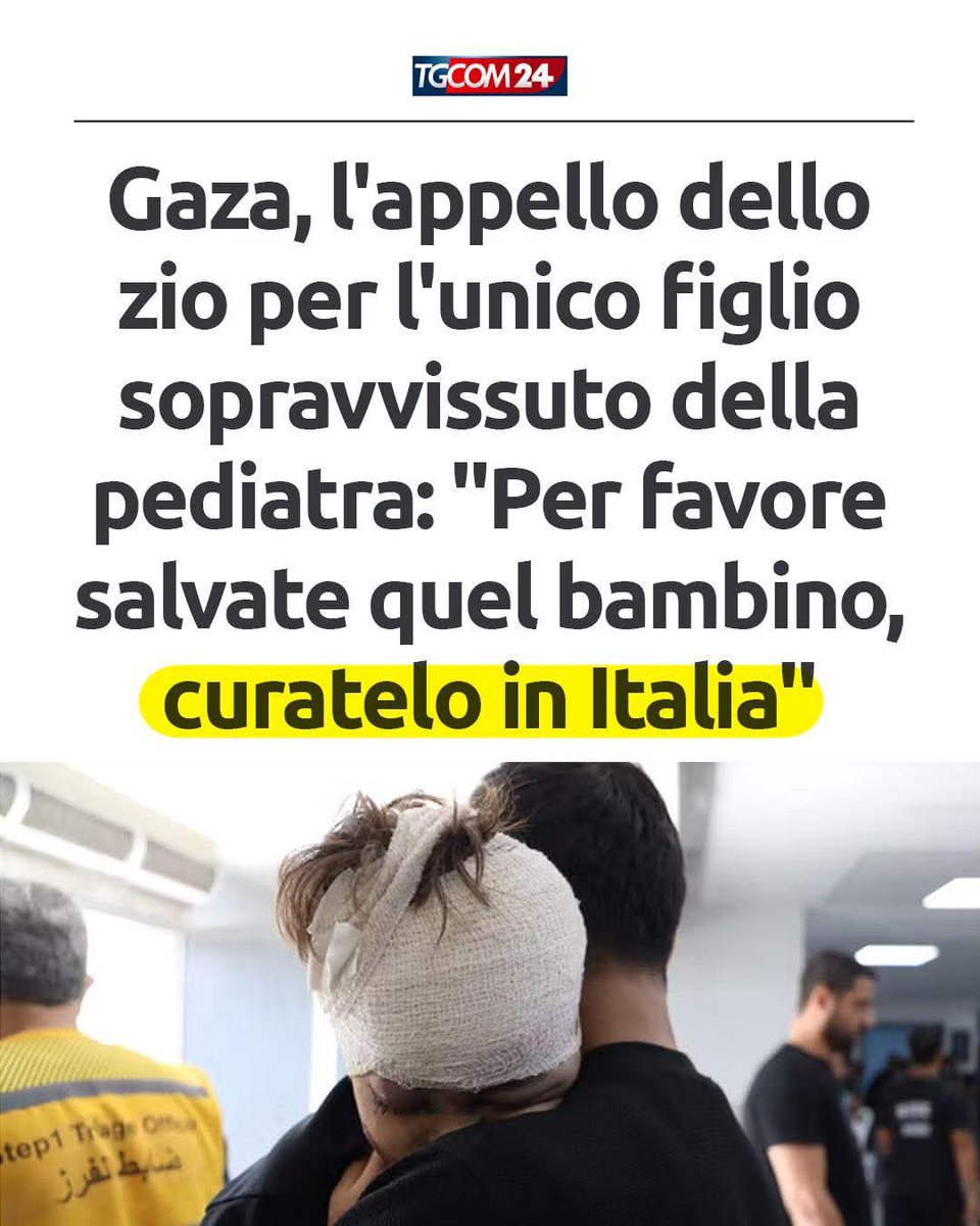 Prendiamoci cura di #Adam unico figlio della dottoressa sopravvissuto al raid sionista. A #Gaza non ci sono più ospedali e lui ha bisogno di cure 🇵🇸❤️🍉