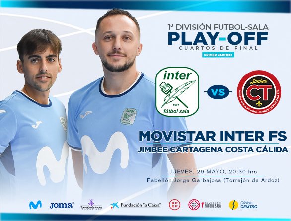 Movistar Inter FS (@intermovistar) on Twitter photo ยกEs dรญa de PLAYOFF, es dรญa de ir todos JUNTOS a una, AFICIรN! ๐
๐ Consigue tu entrada para el choque de esta tarde ante <a href="/JimbeeCartagena/">Jimbee Cartagena Costa Cรกlida</a> โ๏ธโฝ๏ธ
๐๏ธ intermovistar.com/venta-de-entraโฆ ๐
๐ ยกTambiรฉn podrรกs conseguirla de manera fรญsica antes del partido en las taquillas del Jorge Garbajosa ยกEs dรญa de PLAYOFF, es dรญa de ir todos JUNTOS a una, AFICIรN! ๐
๐ Consigue tu entrada para el choque de esta tarde ante <a href="/JimbeeCartagena/">Jimbee Cartagena Costa Cรกlida</a> โ๏ธโฝ๏ธ
๐๏ธ intermovistar.com/venta-de-entraโฆ ๐
๐ ยกTambiรฉn podrรกs conseguirla de manera fรญsica antes del partido en las taquillas del Jorge Garbajosa