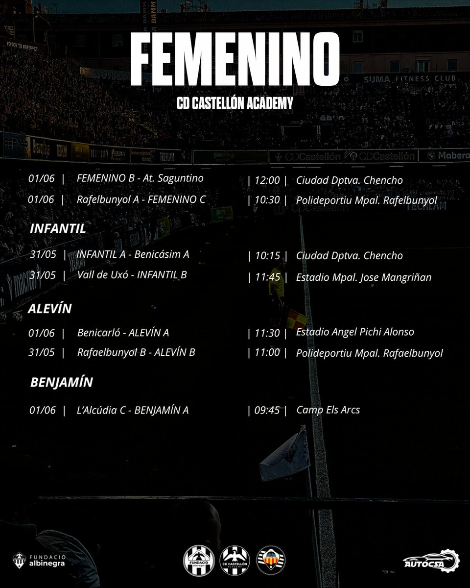 🗓️ ¡HORARIOS de la #CanteraAlbinegra para este fin de semana!

🔚 Se va terminando la liga...

#PPO👂
