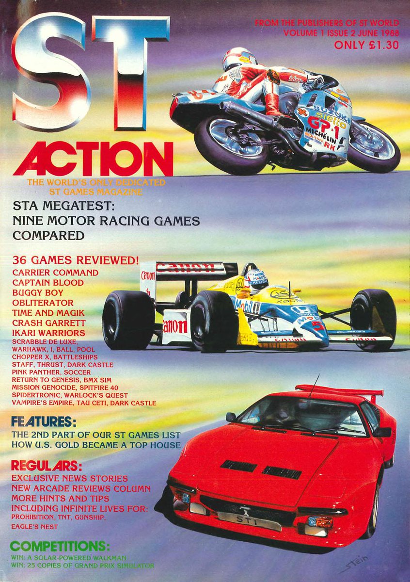 XRPee1983's tweet photo. Blast back to 1988 with this ST Action cover! Featuring fierce racing machines, in-depth game reviews, and classic features, it's a retro gaming powerhouse that still revs our engines! 🏍️🏎️🚗
#STAction #RetroGaming #AmigaST #ClassicGames #WilliamsFW11 #GamingMagazine #gaming https://t.co/A77Afaqf0N