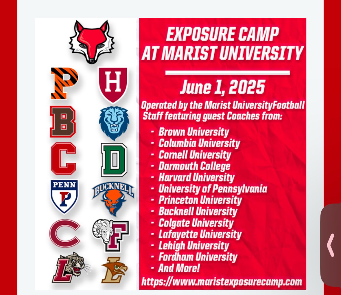 George walsh (@georgewalsh73) on Twitter photo Iβm Excited to be competing at Marist Exposure Camp on June 1st.
<a href="/CoachKotlarz/">Roger Kotlarz</a> <a href="/Noah11_V/">Noah Vedral</a>
<a href="/BrianStaub4/">Brian Staub</a> <a href="/PtBoroFootball/">Point Boro Football</a> <a href="/NCSA_Football/">NCSA_Football</a> <a href="/CoachHulmes/">Alec Hulmes</a> Iβm Excited to be competing at Marist Exposure Camp on June 1st.
<a href="/CoachKotlarz/">Roger Kotlarz</a> <a href="/Noah11_V/">Noah Vedral</a>
<a href="/BrianStaub4/">Brian Staub</a> <a href="/PtBoroFootball/">Point Boro Football</a> <a href="/NCSA_Football/">NCSA_Football</a> <a href="/CoachHulmes/">Alec Hulmes</a>