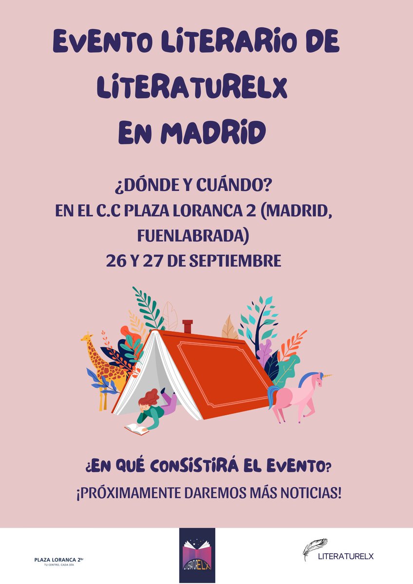 ¡NOS VAMOS A MADRID CON <a href="/Literaturelx_/">LiteraturElx</a> !

En septiembre, los días 26 y 27 de septiembre. 

Prontito podremos dar más noticias sobre nuestro eventazo literario 🤭