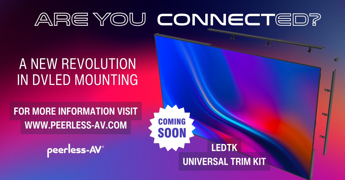 Anything is possible with the new SEAMLESS Connect Universal dvLED Mounting System (LEDUNV)! and finish with maximum impact using optional Trim Kit accessory (LEDTK) for smooth tops, sides and edges. More Info: eu.peerless-av.com/pages/seamless…… #avtweeps