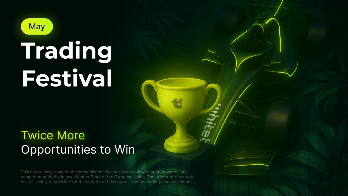 The May Trading Festival with  <a href="/Reef_Chain/">🐠 Reef</a> and others has begun:
• The first stage: trade the spot pairs listed on our exchange in May &amp; compete for your share of the prize pool: 1,250 USDC and 1,600,000 REEF: whitebit.com/trading-compet…
• The second stage: Deposit Race—deposit the