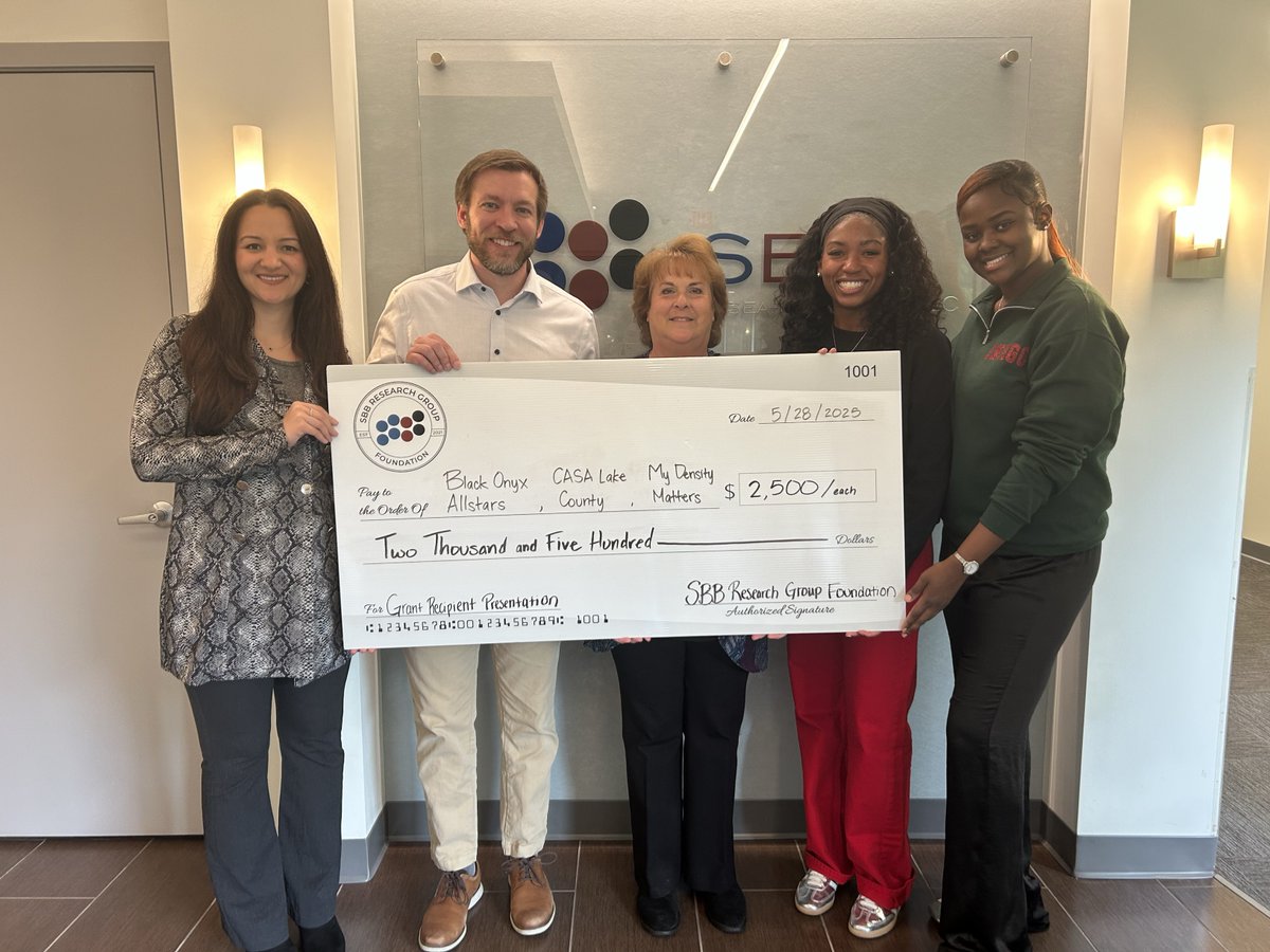 What an honor to receive this additional check from the <a href="/sbbrg/">The SBB Research Group Foundation</a> after our previous grant along side two other great nonprofits in the local area. 

TY to the foundation for all you do for so many worthy nonprofits in our local community! 

#mydensitymatters #checkyourchart