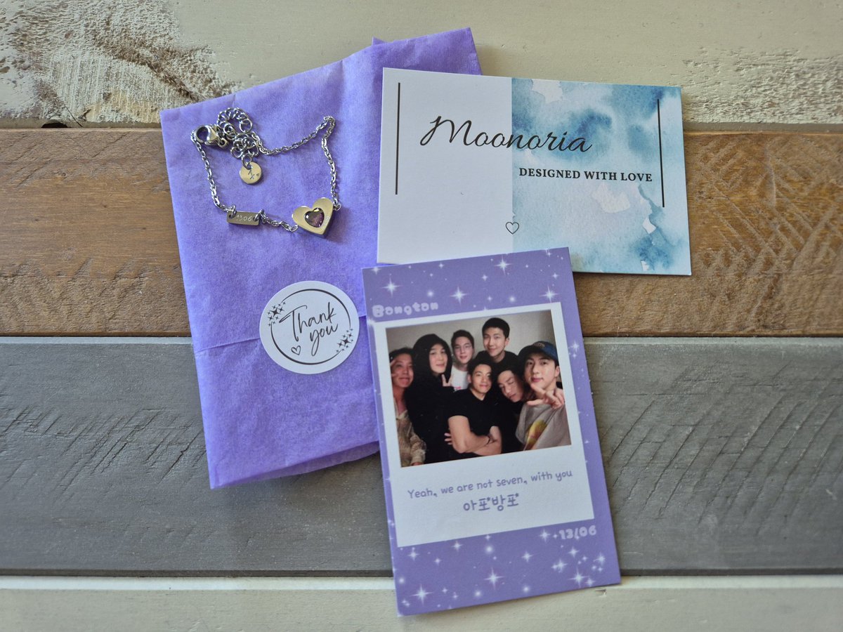 Tellement contente de ma première commande chez <a href="/ByMoonoria/">Moonoria</a> pour un bijoux si significatif 💜
Le bracelet vraiment est magnifique. Merci <a href="/Moony_euphoria/">Moon⁷☾ 𝑩𝑻𝑺 𝒚𝒆𝒂𝒓 OSAKA D2💎</a>