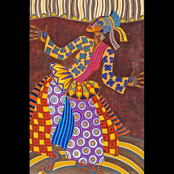 "Dancer #1" by Charles Searles (1937-2004), 70½" x 46½", oil on canvas, the 1st painting in his "Dancer” series of the mid-1970s, sold for $40,000 (e. $35,000/50,000) at <a href="/SwannGalleries/">Swann Galleries</a> maineantiquedigest.com/stories/africa… #art #artist #Searles #dancer #AfricanAmerican #black #dancers