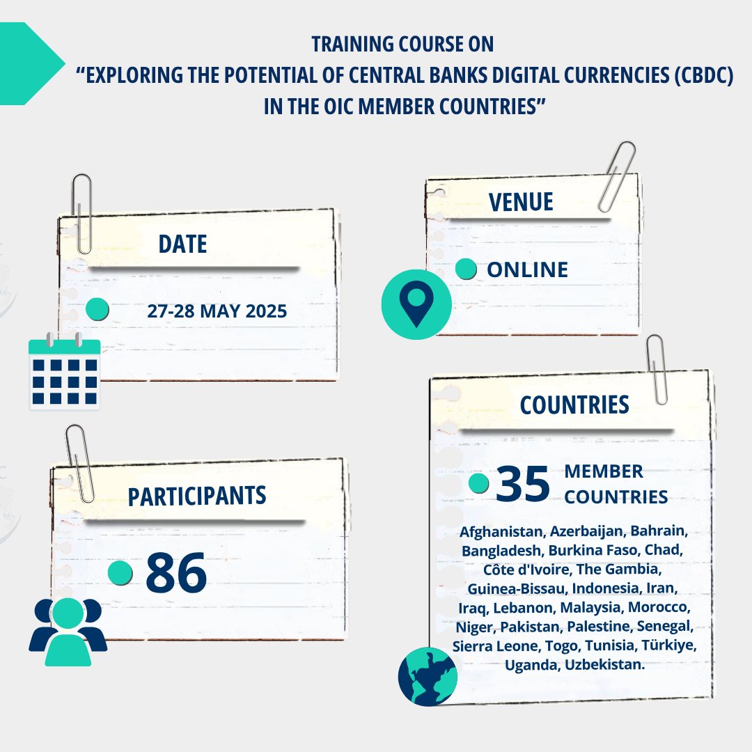 SESRIC organised a Training Course on “Exploring the Potential of Central Bank Digital Currencies (CBDCs) in OIC Member Countries” as part of its Central Banks Capacity Building Programme (CB-CaB).

The training convened 8⃣6⃣ participants from 2⃣5⃣2 OIC Countries, including