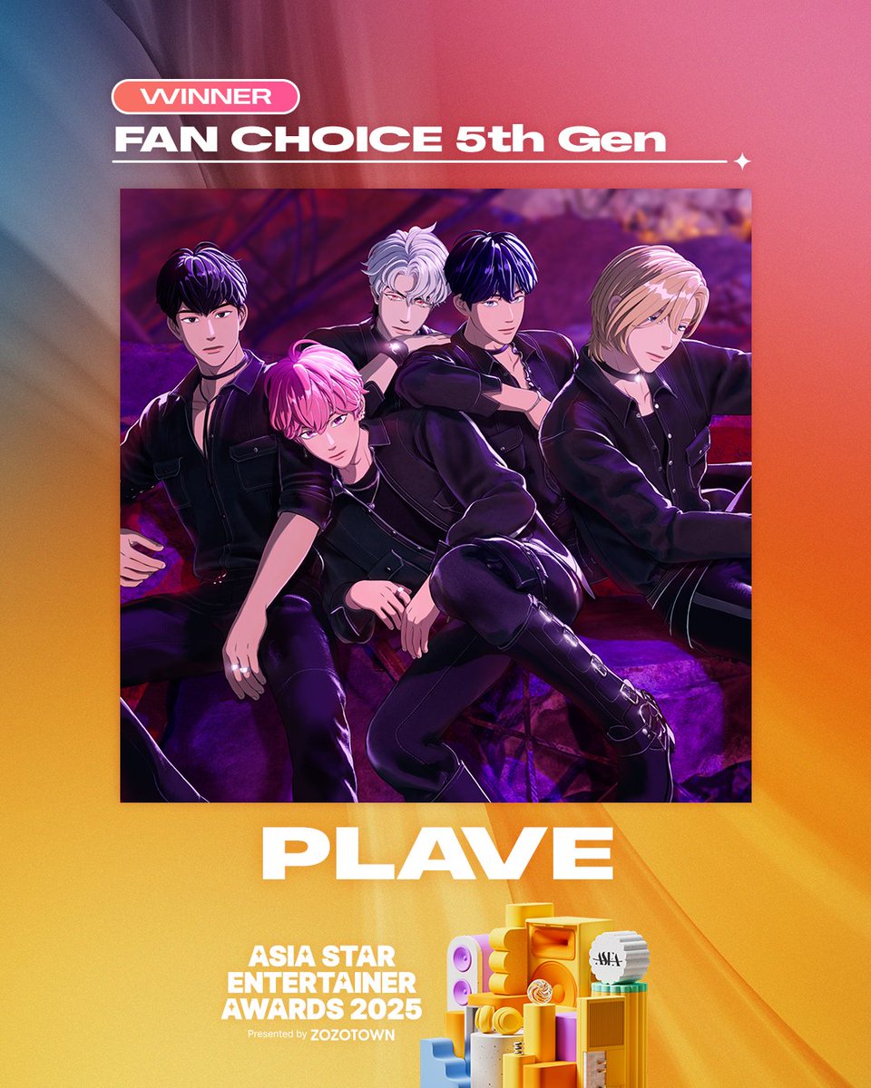 ASEA 2025 🎉수상을 축하합니다!🎉

👑FAN CHOICE 5th Gen👑
PLAVE

🏆𝐀𝐒𝐄𝐀 𝟐𝟎𝟐𝟓🏆
📅 2025.05.28-29 (KST)
📍 K-ARENA YOKOHAMA

#ASEA #ASEA2025
#AsiaStarEntertainerAwards
#플레이브 #PLAVE