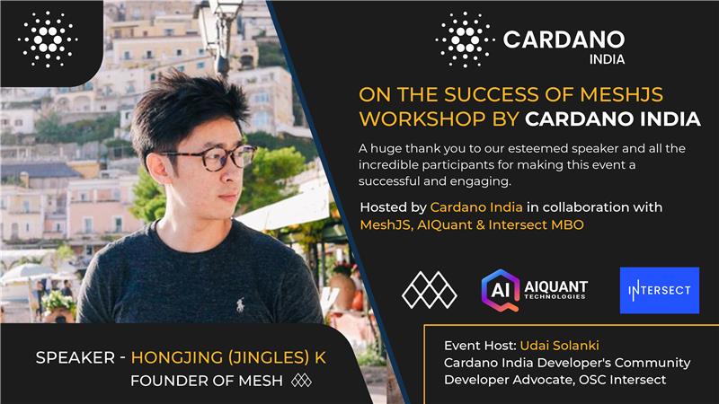 Cardano India Developers Community (@cardanoindia) on Twitter photo An insightful session with <a href="/jinglescode/">Jingles</a> exploring MeshJS, from Cardano wallet integration to blockchain innovation, we explored the ins and outs of dApp development.
Huge appreciation to Jingles for breaking it all down in this enriching experience, hosted by CardanoIndia, in An insightful session with <a href="/jinglescode/">Jingles</a> exploring MeshJS, from Cardano wallet integration to blockchain innovation, we explored the ins and outs of dApp development.
Huge appreciation to Jingles for breaking it all down in this enriching experience, hosted by CardanoIndia, in