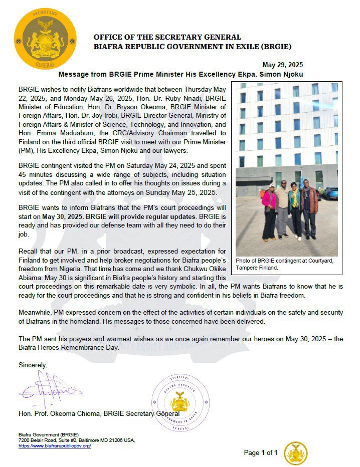 BRGIE Update Biafrans!!!
