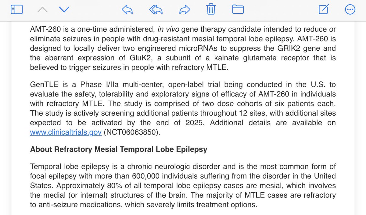 floszcrxl's tweet image. $QURE Presents Clinical Case Study of First Patient Dosed with AMT-260 in Refractory Mesial Temporal Lobe Epilepsy #MTLE