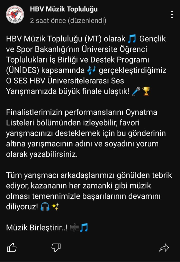 Oynatma listemiz:youtube.com/playlist?list=…
Oylama linkimiz:youtube.com/post/UgkxwdnG8…

#müzikbirleştirir 🤘