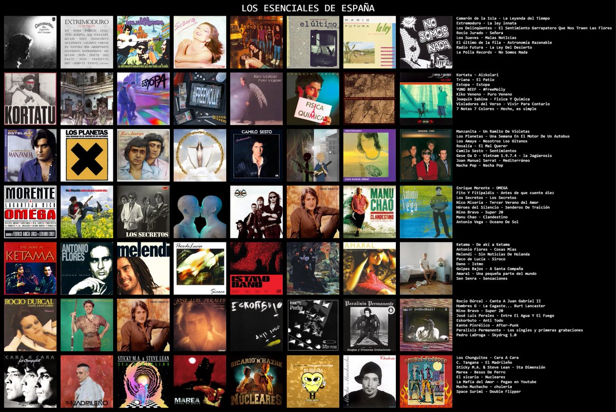 56 DISCOS QUE CONSIDERO ESENCIALES DE LA MÚSICA ESPAÑOLA