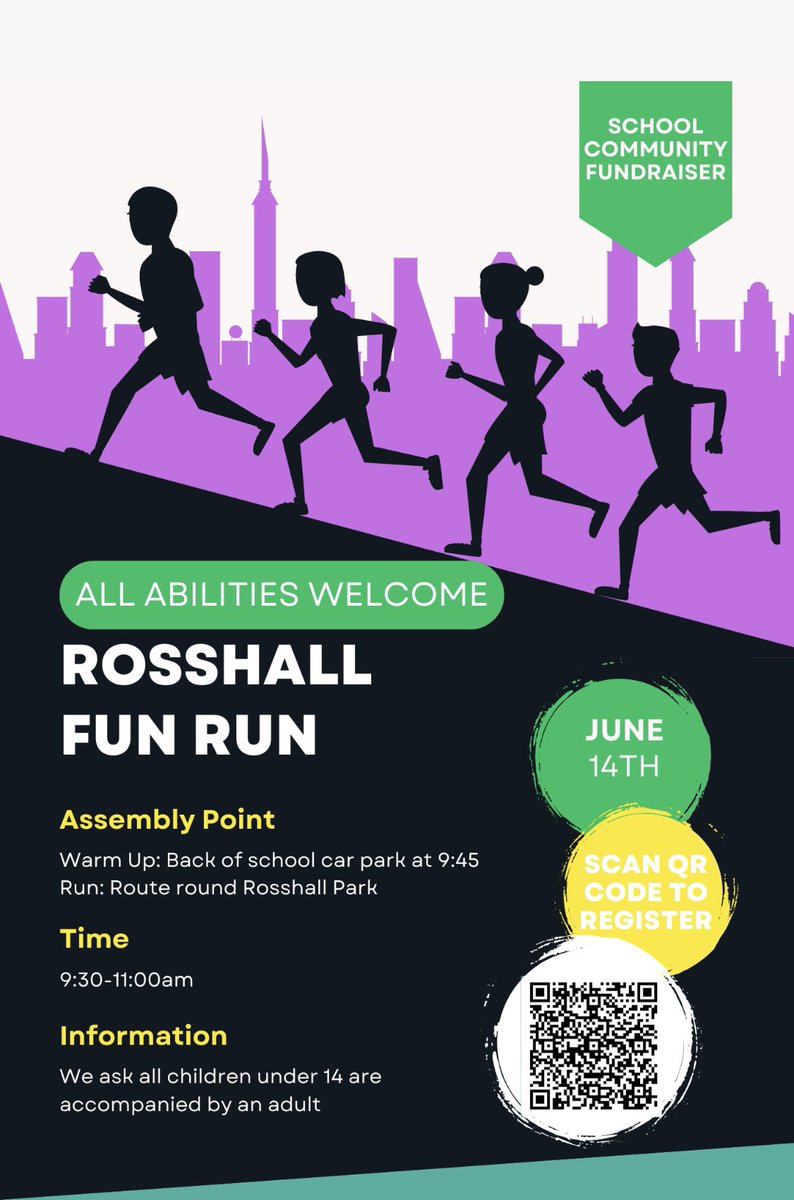 Why not come along and join in the family fun run at Rosshall park 🏃‍♂️