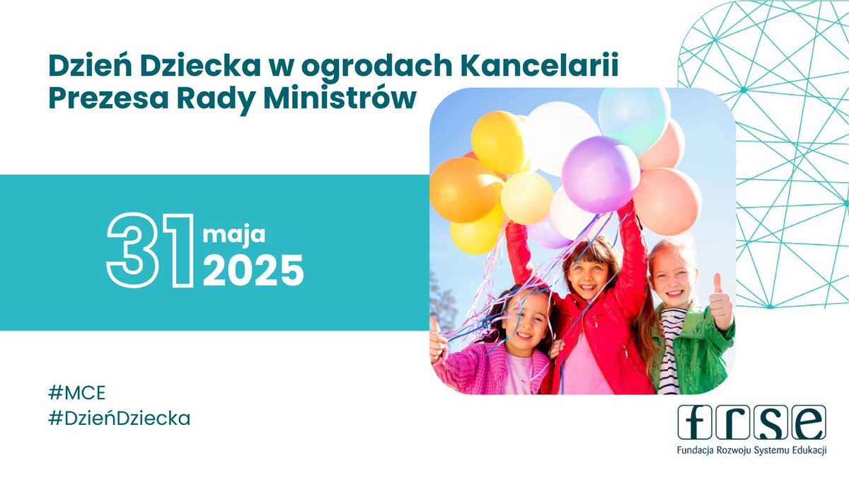 Już w najbliższą sobotę zapraszamy na wyjątkowe święto najmłodszych – Dzień Dziecka w ogrodach Kancelarii Prezesa Rady Ministrów!

Będzie kreatywnie, inspirująco i bardzo przyszłościowo!
📅 31 maja 2025 r.
📍 Al. Ujazdowskie 1/3 w Warszawie