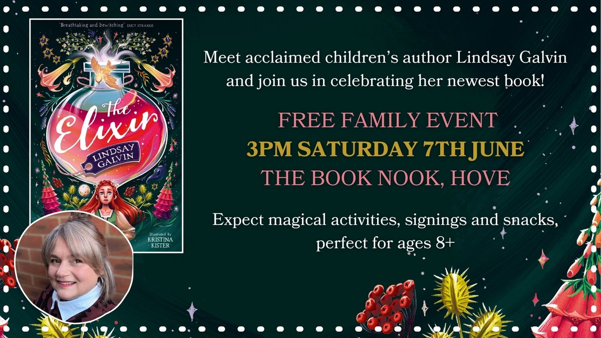 Barrington Stoke (@barringtonstoke) on Twitter photo #TheElixir is launching - and you're invited! š«
Join acclaimed children's author <a href="/LindsayGalvin/">Lindsay Galvin THE GREAT PHOENIX OF LONDONš¦āš„</a> at <a href="/booknookhove/">The Book Nook</a> at 3pm on Saturday 7th June for a free family event to celebrate her magical new book with Barrington Stoke.
RSVP at booknookuk.com/events/ #Hove #TheElixir is launching - and you're invited! š«
Join acclaimed children's author <a href="/LindsayGalvin/">Lindsay Galvin THE GREAT PHOENIX OF LONDONš¦āš„</a> at <a href="/booknookhove/">The Book Nook</a> at 3pm on Saturday 7th June for a free family event to celebrate her magical new book with Barrington Stoke.
RSVP at booknookuk.com/events/ #Hove