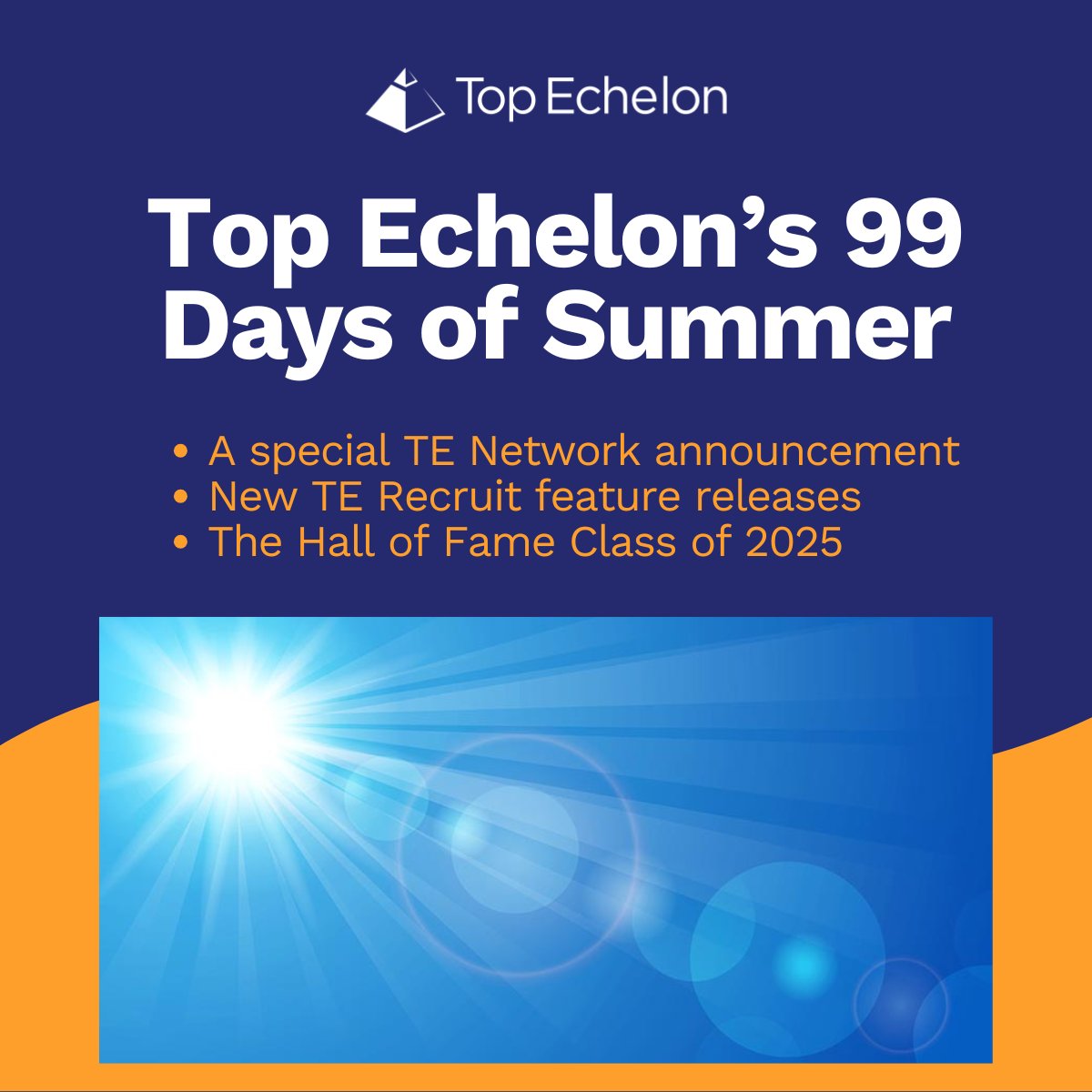 There are 99 days between Memorial Day &amp; Labor Day—so we’re making the most of it with Top Echelon’s 99 Days of Summer!

What to expect:

🔹 Big TE Network news
🔹 New TE Recruit features
🔹 Hall of Fame 2025

Follow along <a href="/TopEchelon/">Top Echelon</a>!

#Recruitment #Recruiting #ExecutiveSearch