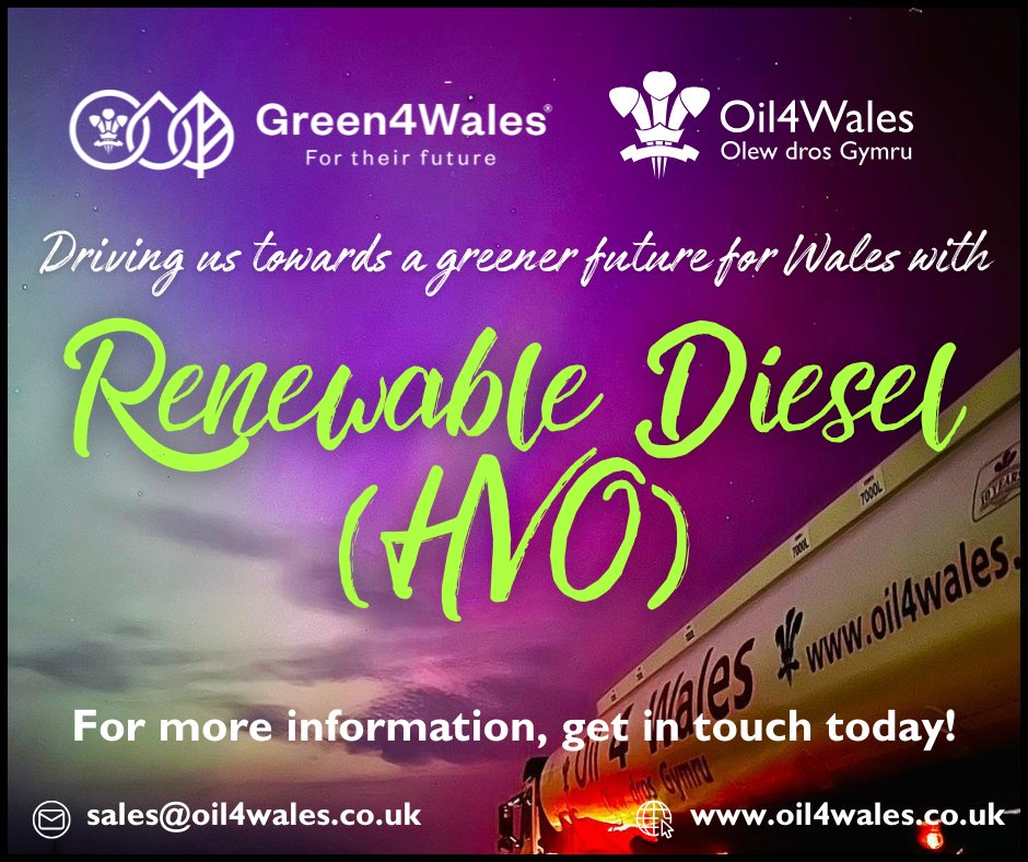 🌱 Renewable Diesel is a FAME-free, fossil-free alternative to diesel—made entirely from renewable materials!

✅ Drop-in replacement for Red/White Diesel
🔻 Cuts CO2 by up to 94%
⛽ Available at Nantycaws &amp; Porthcawl
Get in touch today!
#renewablefuel #ForTheirFuture