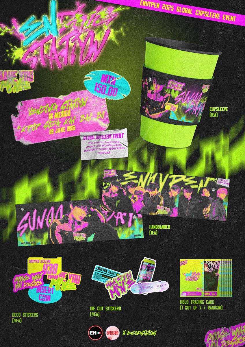 🪙 Ready to Choose Your Desire? 

Global Cupsleeve Event
 #vENdingstation_in_MEXICO
presented by <a href="/enhypenupdates/">ENHYPEN UPDATES</a> x <a href="/Mx_Enhypen/">Enhypen México 🇲🇽</a>

 🗓 29 June 2025
📍 Kpop Soda Kai Bai Bo
📄 More information and registration
🔗 forms.gle/j4pFC79d4JpX7j…