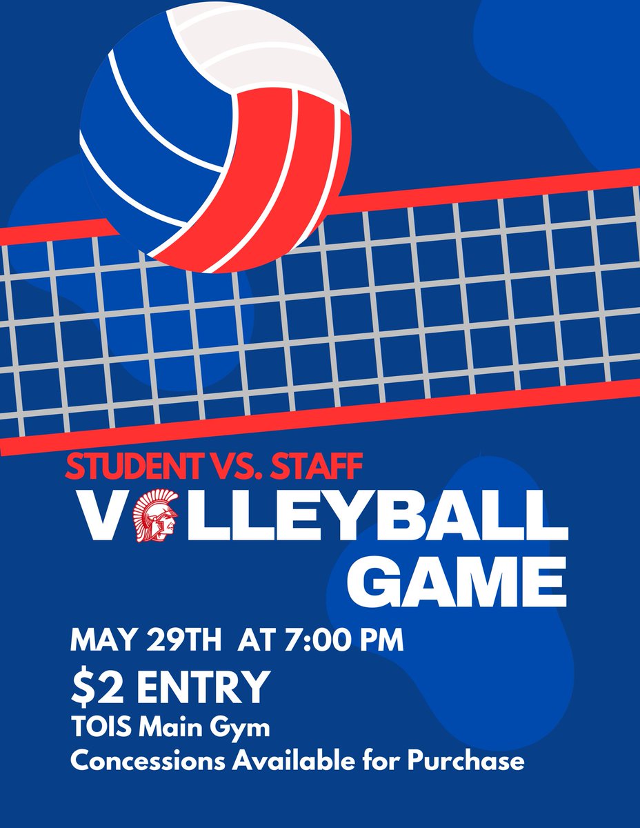 Tonight’s the night! TOIS Student Council and Hope Club present the first Student vs. Staff Volleyball Game. Come cheer on your peers and staff members! Check the flyer for more information!