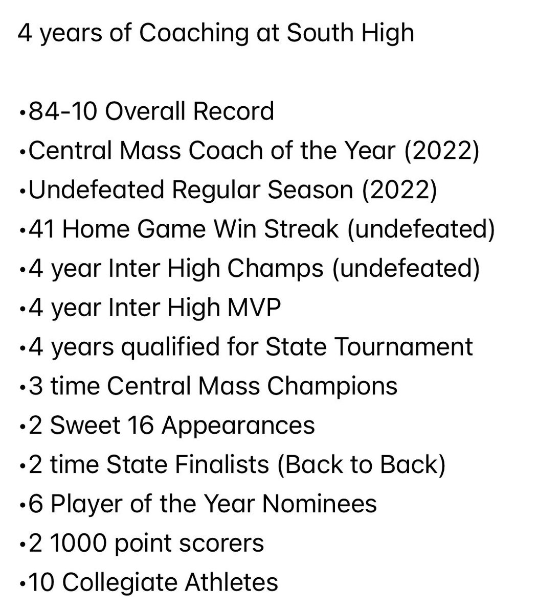 4 years of coaching