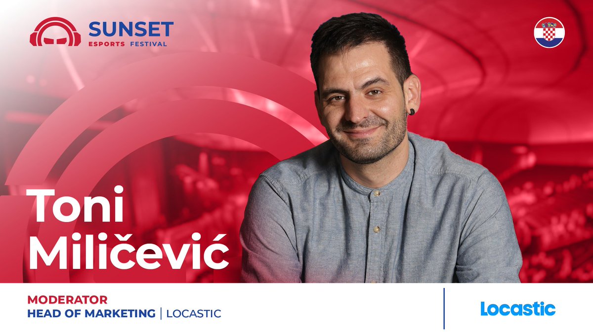 Say hello to Toni Miličević, award-winning digital marketer and branding lead at Locastic, who will be joining Sunset not as a speaker, but as one of our conference moderators.

With a rich background that bridges both esports and tech, Toni spent over a decade working on