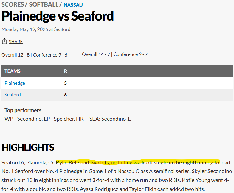 TNLI18UGold's tweet photo. Nitro in the News - HS Shout Out

Rylie Betz (TNLI 2010- 2028/Uncommitted - P/UTL) - with a 2 for 5 day at the plate that included the base hit to score the walk off run in the 8th inning. https://t.co/DGN3N2G7NS