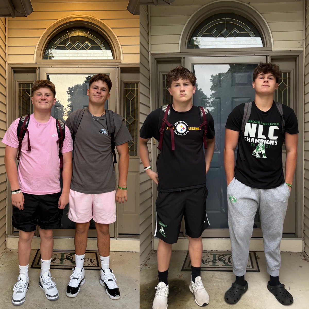 ck5121's tweet photo. How does this keep happing…. First day of school vs the last day of school.. Growth… 💚After today… we’ll have a sophomore and a 8th grader!!! We are so lucky these 2 are ours! #lastdayofschool 💚 I hope they have the best day! 💚@CoachKoehlerCHS https://t.co/GUbI6wbxOl