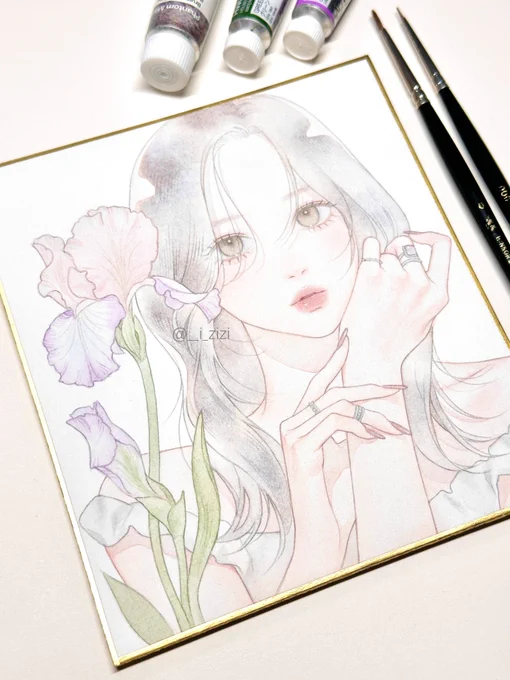 アイリス #透明水彩