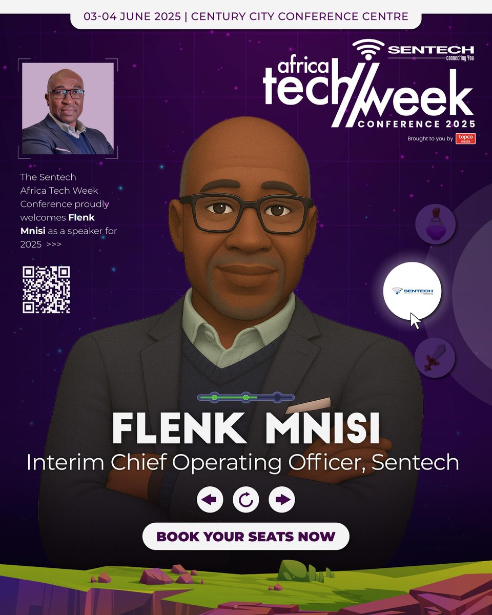Sentech Soc Ltd (@sentechltd) on Twitter photo Meet Flenk Mnisi – Acting COO of <a href="/SentechLtd/">Sentech Soc Ltd</a> 🛰️
Chairs the SADC Satellite Expert Group 🌍
Leading SA’s Satellite Launch Project 🚀
25+ years in #ICT, from #SmartInfrastructure to #SpaceTech 🌐
Catch him at #ATW2025 ➡️ qkt.io/AfricaTechweek…
#SentechAfricaTechWeek #Connectivity Meet Flenk Mnisi – Acting COO of <a href="/SentechLtd/">Sentech Soc Ltd</a> 🛰️
Chairs the SADC Satellite Expert Group 🌍
Leading SA’s Satellite Launch Project 🚀
25+ years in #ICT, from #SmartInfrastructure to #SpaceTech 🌐
Catch him at #ATW2025 ➡️ qkt.io/AfricaTechweek…
#SentechAfricaTechWeek #Connectivity