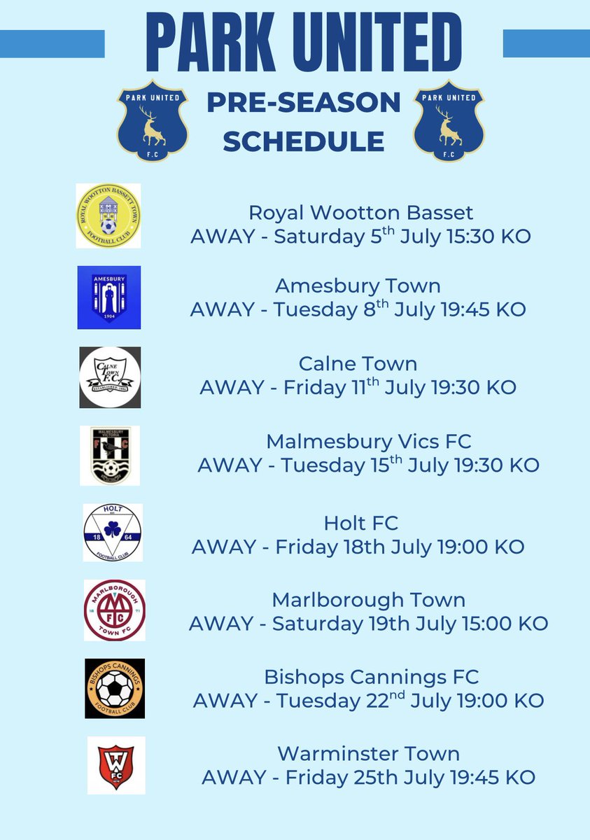 Our pre season schedule is now complete, with some extremely tough games coming up against higher league opposition but it will help us massively as we look to kick on next season.

#UTFP #Parklife 🩵