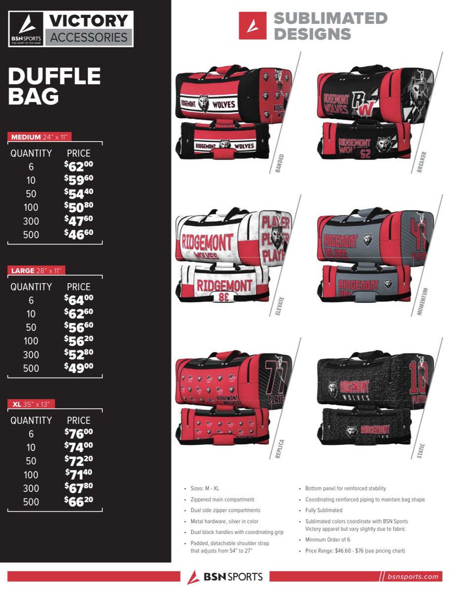 BSNSPORTS_FL's tweet photo. 💥 Custom Bags 💥 

Get your team custom bags with your logo‼️

Call your local @BSNSPORTS rep for mock-ups. https://t.co/cdhB7i2xV5