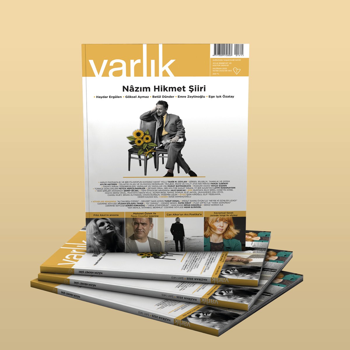 Varlık dergisinin Haziran 2025 sayısı çıktı!

Bu ayki ana dosya konumuz, “Nâzım Hikmet Şiiri”. Bursa Büyükşehir Belediyesi, 9-10 Mayıs’ta birçok şairin, araştırmacı yazarın katılımıyla “Güneşin Sofrasında Nâzım Hikmet Sempozyumu”nu düzenledi. Haydar Ergülen, Göksel Aymaz ve Betül