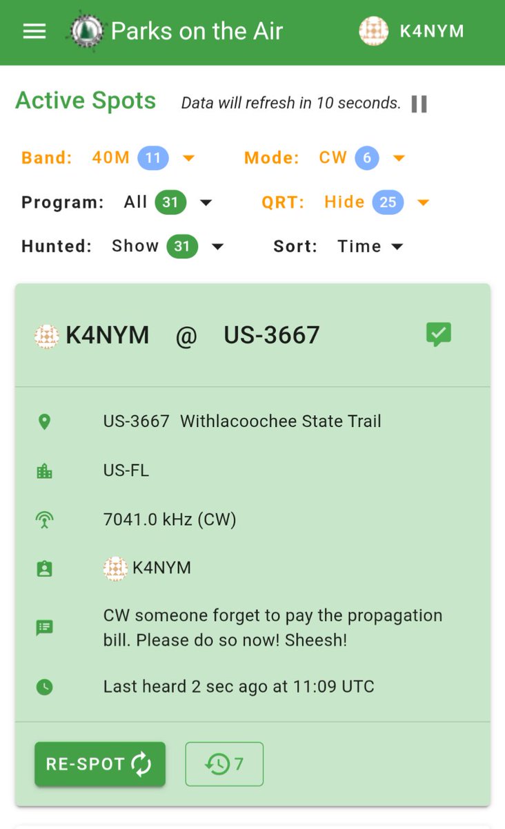 On 20m now but it's a slugfest out here. I have propagation in a choke hold. Do you yield?