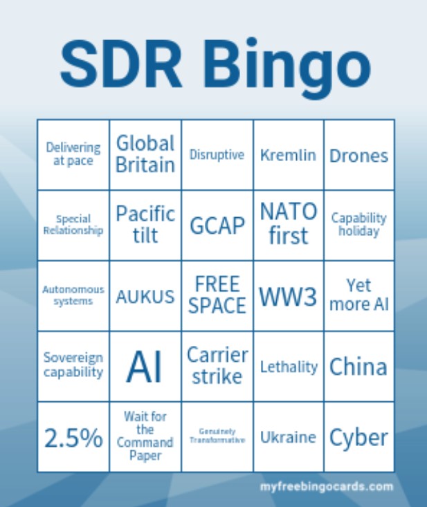 In advance of Monday's news.... #SDR #defence