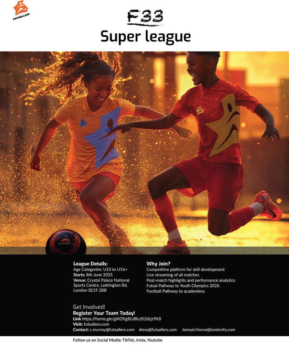 🚨F33 SuperLeague ANNOUNCEMENT🚨

Futsallers have decided to change the start of the F33 SuperLeague to June 8th! This is to ensure the SuperLeague is the best it can be and the very top talent can be showcased.  

The countdown to June 8th starts now!