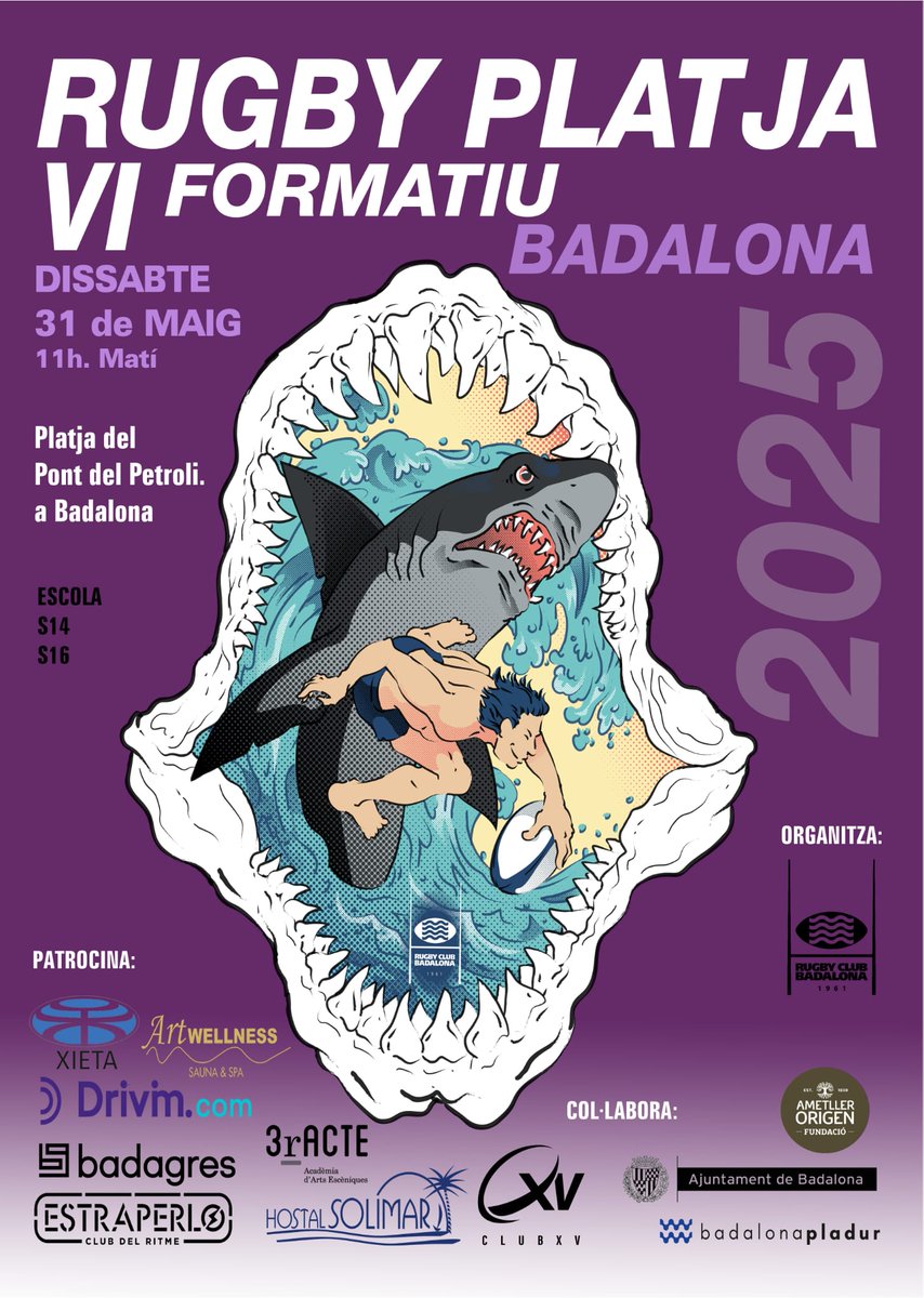 Ja el tenim aqui, el platja formatiu aquest dissabte a partir de les 11h💪🏼🏉