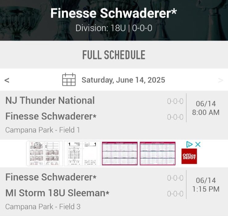 Tanna Jacobs Uncommitted 2026 (@jacobstann98841) on Twitter photo Extended from first post.
Here is my summer travel schedule
I have added the first two weekend times for Friday and Saturday for Lazer Nation & D1 Super Select
I am looking forward to a great summer@ONUSoftball <a href="/FinesseSchwader/">Finesse Schwaderer</a> <a href="/LL7NV/">College Recruiter</a> <a href="/BlufftonSB/">Bluffton Softball</a> <a href="/WittSoftball/">Wittenberg Softball</a> <a href="/HUsoftball/">Heidelberg Softball</a> Extended from first post.
Here is my summer travel schedule
I have added the first two weekend times for Friday and Saturday for Lazer Nation & D1 Super Select
I am looking forward to a great summer@ONUSoftball <a href="/FinesseSchwader/">Finesse Schwaderer</a> <a href="/LL7NV/">College Recruiter</a> <a href="/BlufftonSB/">Bluffton Softball</a> <a href="/WittSoftball/">Wittenberg Softball</a> <a href="/HUsoftball/">Heidelberg Softball</a>